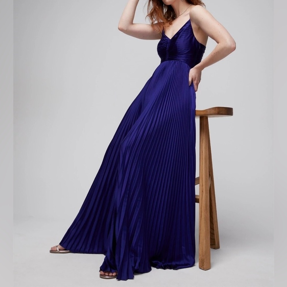 Brand new WHBM satin pleated maxi dress